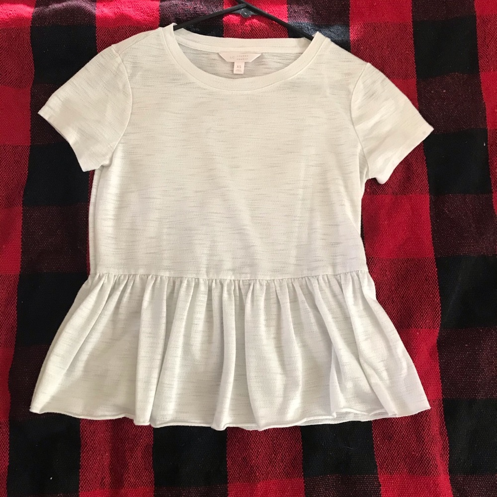 Lauren Conrad White Peplum Tee